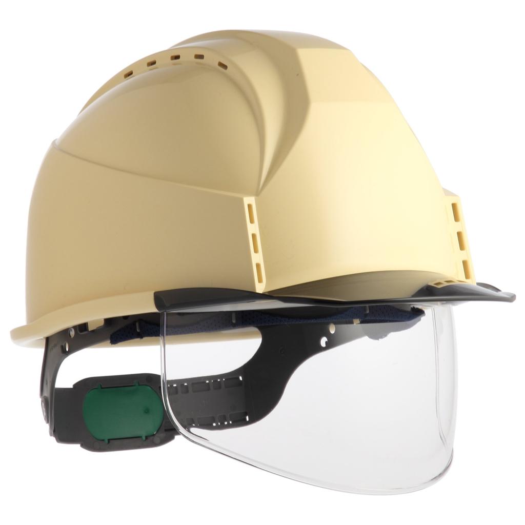 Sumibe Techno Plastics Helmet KKC3 Series with Clear Styrofoam Vents, Visor, Liner, Cream/Smoke KKC3S-B-CR-S