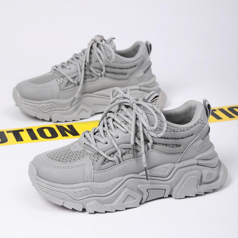 Shoes black heightening shoes men s platform mesh breathable sports men s shoes 44 серый