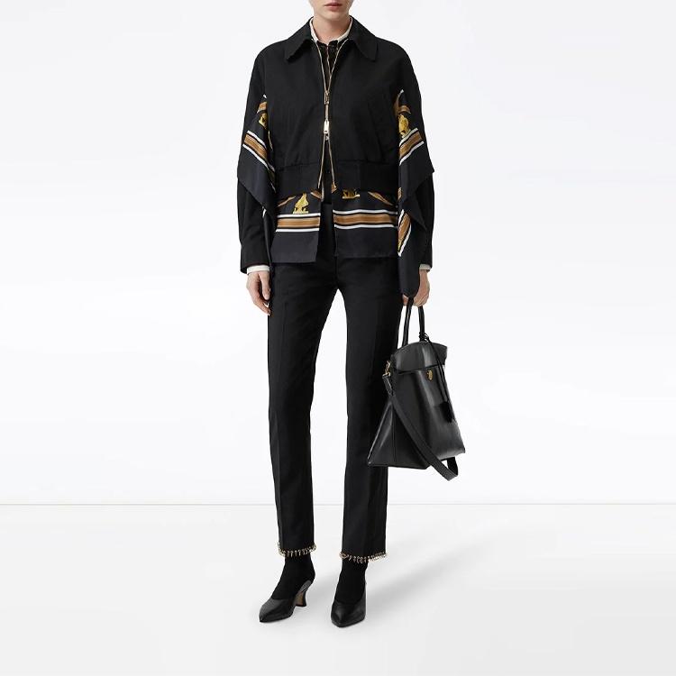 Burberry Casual Pants Women's Black Moderate Straight Fit Pants 80171481