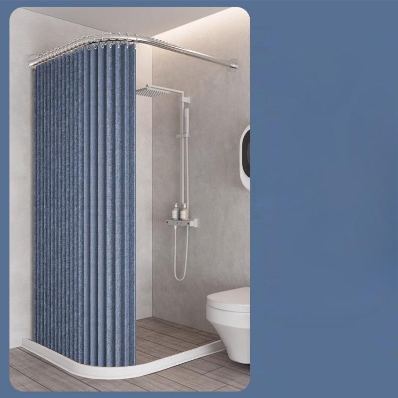 Toilet Non-porous Corner Magnetic Folding Invisible Shower Curtain Waterproof and Mildew-proof Thickened Shower Partition Screen