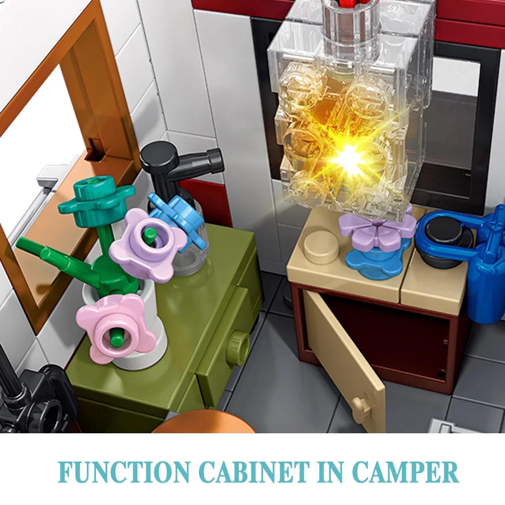 Non-Toxic Moc Technical Camper-Van Building Blocks Building Led Lighting Model Brick For Teenagers And Adults Christmas/Birthdays Diy Gift