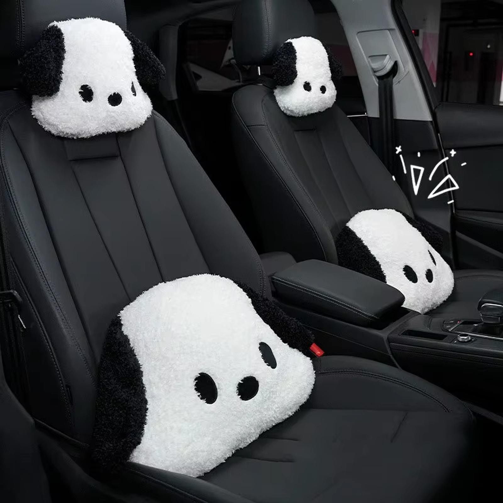 

Car Headrest Neck Pillow Waist Rest Cute Plush dog Backrest in the Car Lumbar Support Protector Cushion Auto Travel Accessories One Size