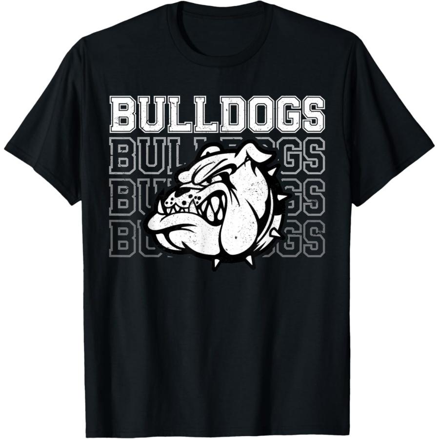 Маскот Бульдоги Командный дух Винтажная футболка для спортивного болельщика(1) XXXXXL чёрный