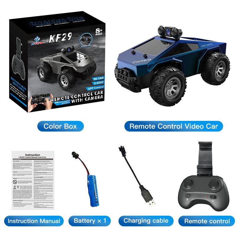 

KF29 1:28 RC Car with HD Camera 2.4GHz Remote Control Vehicle For Kids APP Control Rechargeable Toy синьо-фіолетовий