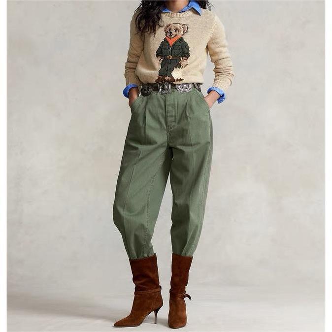 Xiao Ma Høstklassisk Brodert Retro Amerikansk Casual Løs Genser