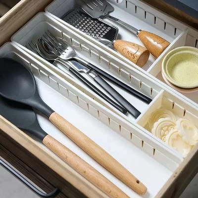 Organizér kuchyňských zásuvek Úložný box na příbory Nastavitelný organizér do skříňky s přepážkou Úložný box na náčiní pro zásuvky