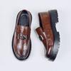 Neue Saison Dicker Boden Erhöhend Herren Freizeitschuhe Leder Slip-On Vier Jahreszeiten Plateau Mode 5CM Dicke Sohle Herrenschuhe