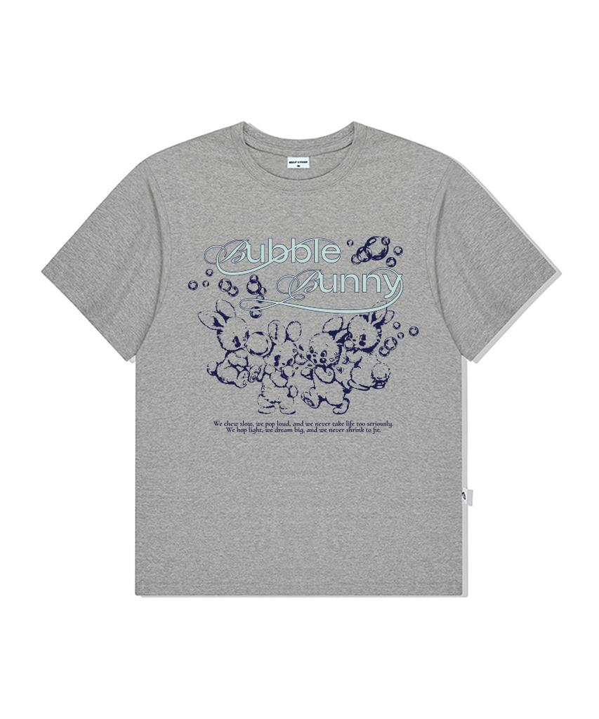 ESCAPEFROM Bubble Bunny Print Oversized Short Sleeve T-Shirt Brown