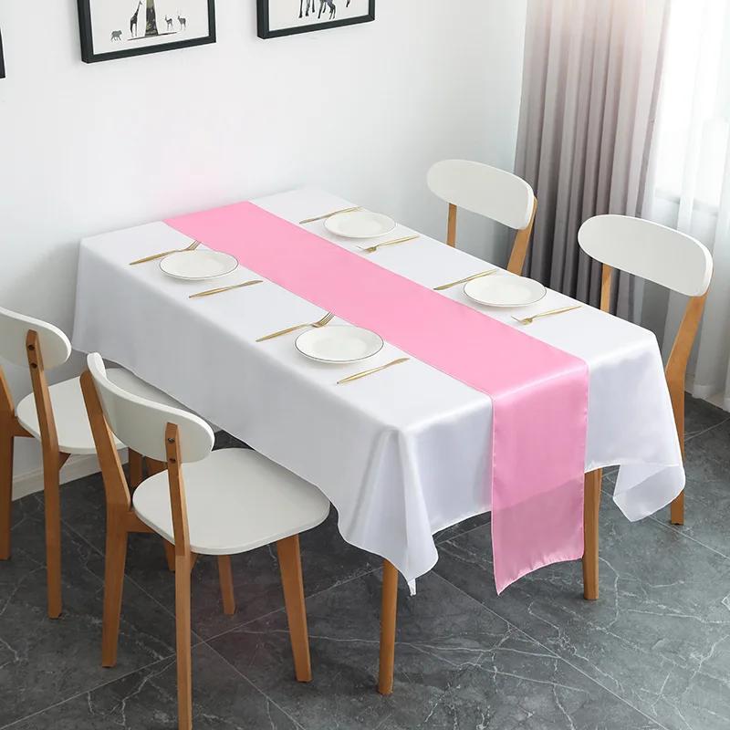 10Pcs Satin Table Runner 30cm X 275cm Wedding Party Supply Christmas Home Modern Coffee Dining Luxury Table Decoration