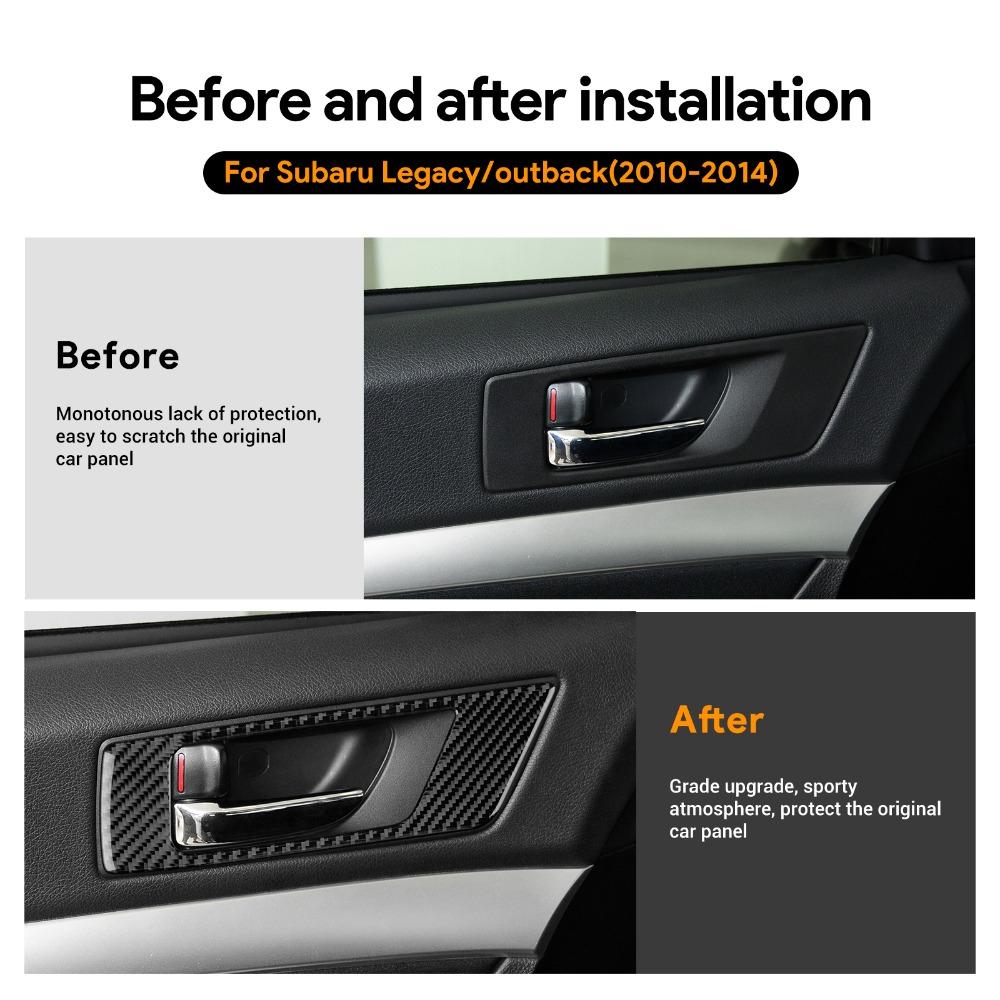 Interior Covering Inside Door Handle For Subaru Legacy/Outback 2010-2014 Car Inner Pull Handles Cover Frame Sticker Accessories