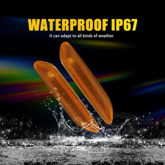 4X Amber Front Side Marker Lights Housing For 2011-16 MINI Cooper R61 Paceman EA