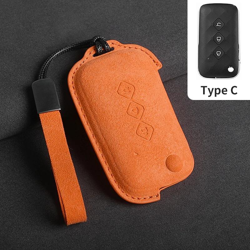 

Suede 3 Button Flip Car Key Case Cover Shell for SGMW Wuling BINGO Airev 2023 for Baojun Kiwi EV for Chevrolet Aveo Trax Groove