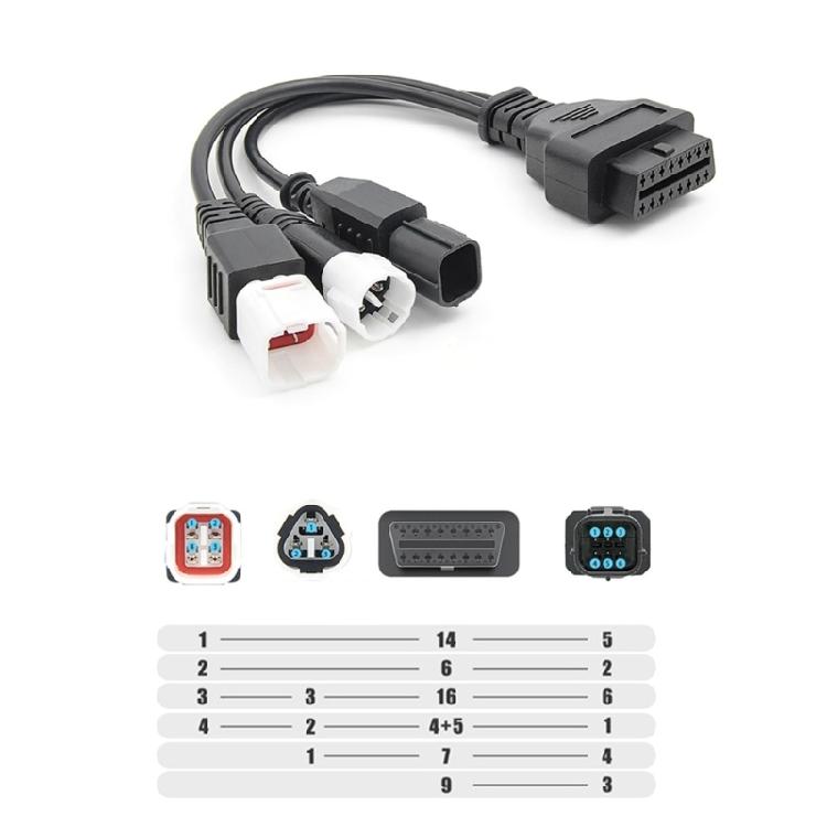 3-Pin 4-Pin 6-Pin OBD 2 Verlängerungskabel für Motorräder, Diagnosewerkzeug, OBD2-Steckerkabel