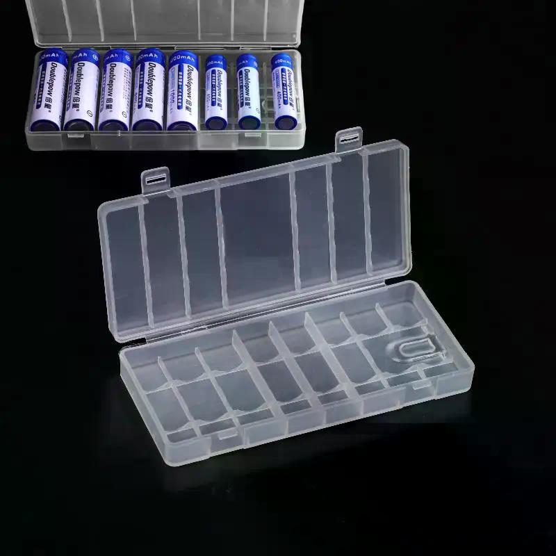 1Pcs Hard Container Holder Case 8 Slots Transparent Plastic Battery Storage Box For AAA/AA Battery Organizer Accessories