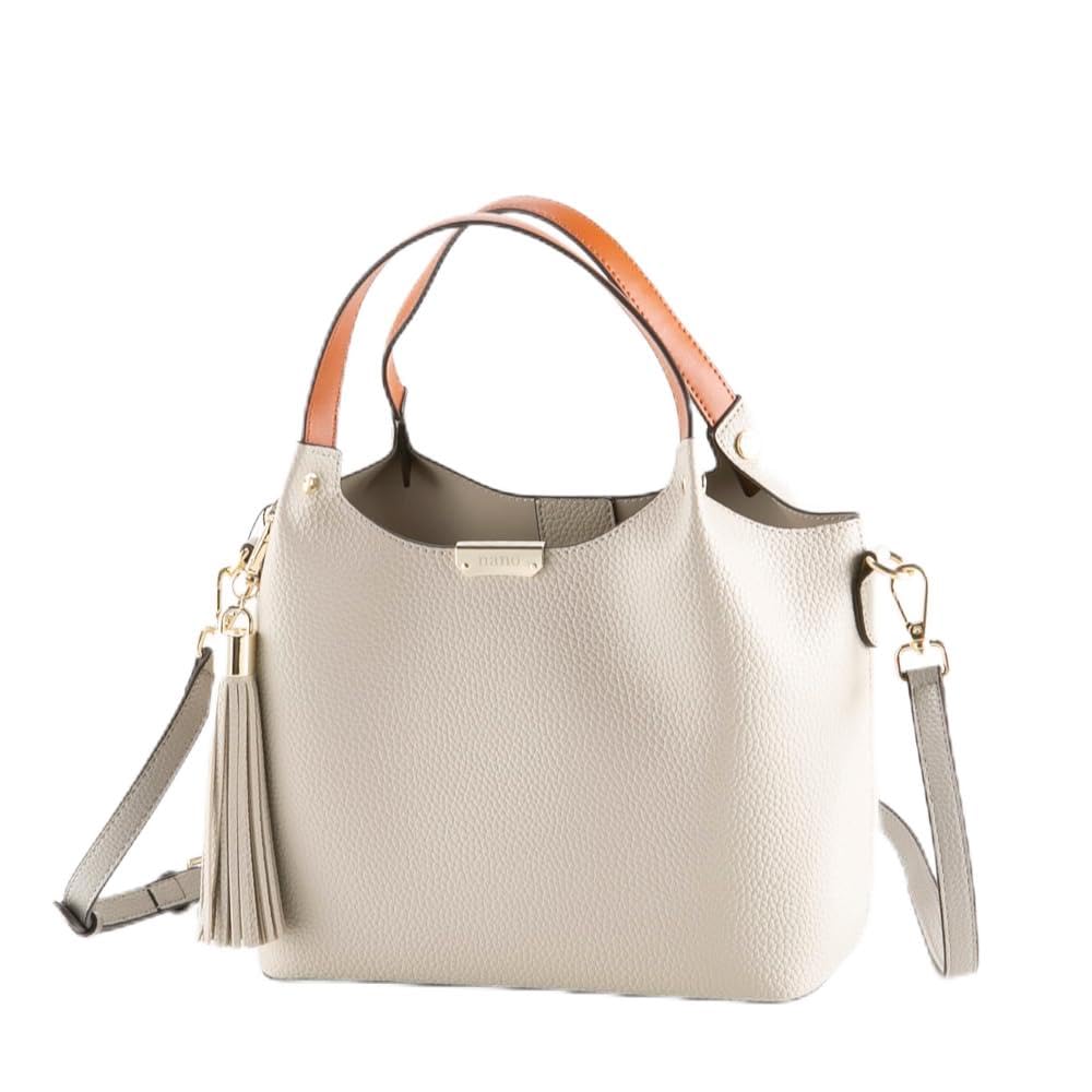 

Nano Shoulder Crossbody Mini Women s Bag, Handbag, Bag, Small, Leather, Stylish, 2-Way, Beige/Orange