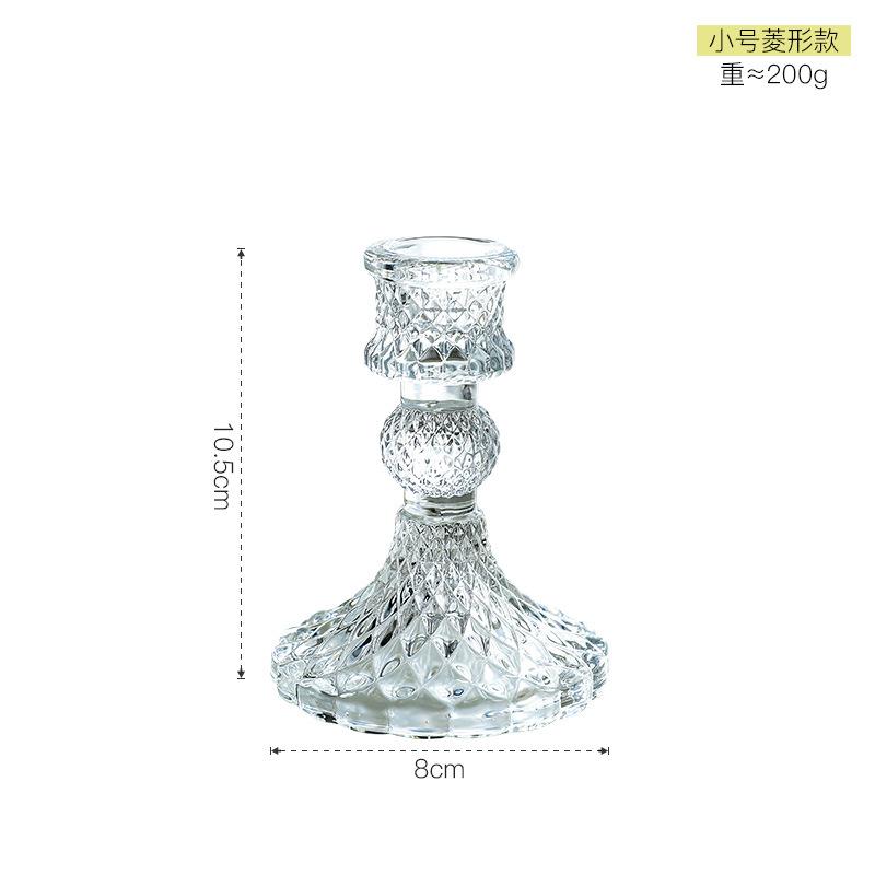 Vintage Clear Crystal Glass Candlestick Valentine'S Day Romantic Candlelight Dinner Shooting Props Home Wedding Decoration Premium Quality