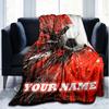 1PC Custom Name Soccer Art outdooor Flannel blankets Throw Blanket All-Season Throw Gift Bedspread for Couch, Bed, Camping Holiday Birthda