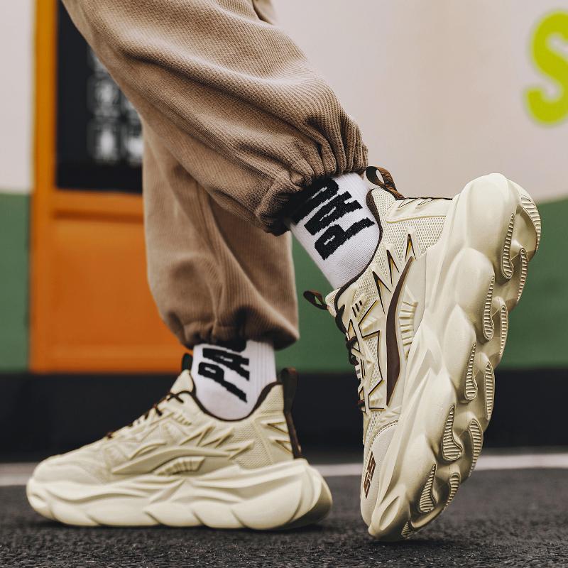 Thick Sole Mecha Running Shoes Men Outdoor Jogging Sports Shoes Mesh Breathable Platform Walking Shoes Trend Sneakers Men