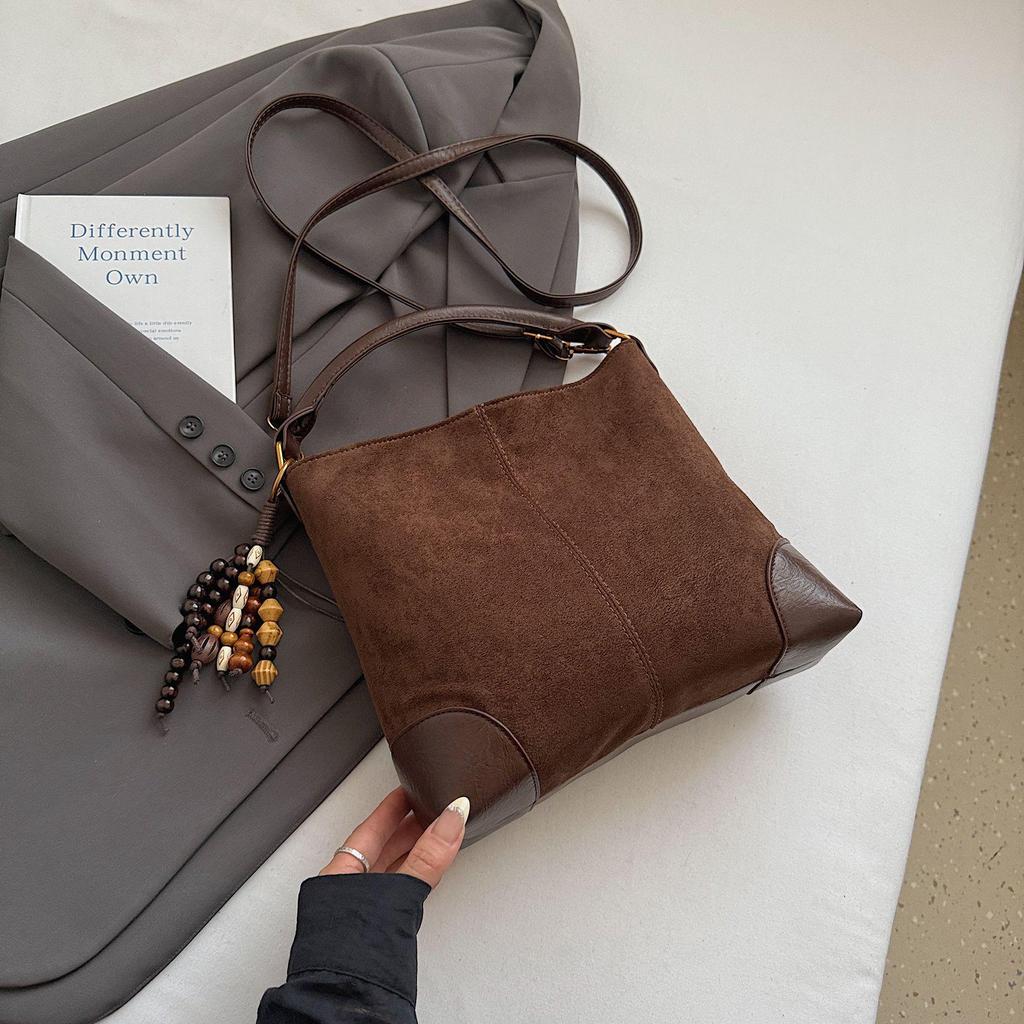 Retro Suede Crossbody Bag - Large Capacity Tote for Autumn/Winter