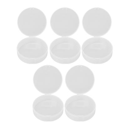 Powder Puff Storage Box Transparent Multifunctional Portable Makeup Puff Case for Beads Earrings 5pcs