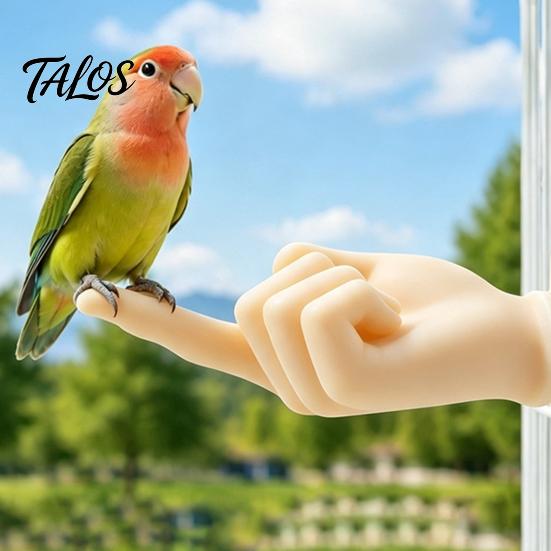 Bird Perch Stand Hand-Shaped Parrot Stand, Non-Slip Cage Mount Resting Perches, Desensitization Interactive Training Toy, Accessories Toy