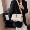 Crossbody bag Large capacity commuter shoulder small square bag Textured bag New fashion women's bag Wide shoulder strap