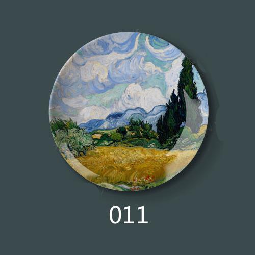 8 Inch Van Gogh Painting Porcelain Decorative Wall Hanging Plate Seat Disc Ceramic Disc Art Nouveau