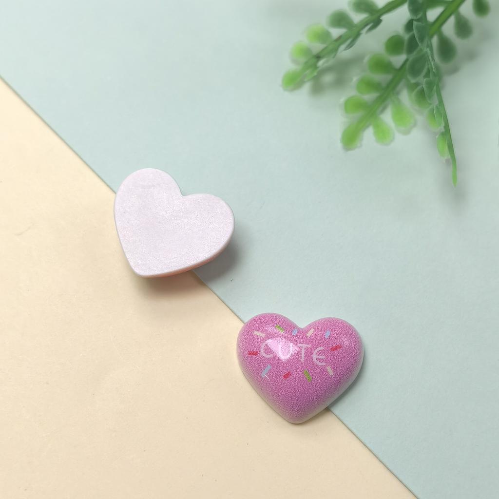 100Pcs Cute Flower Cherry Heart Resin Charms Flatback Resin Cabochon Fit Hair Bows Center Accessories DIY Scrapbook Crafts