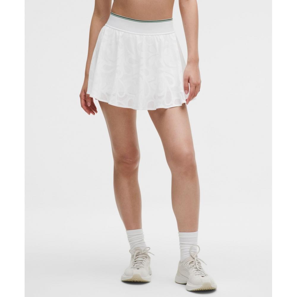 Lullulemon Paisley Mesh High-Rise Tennis Skirt Wht Wht Ivyg
