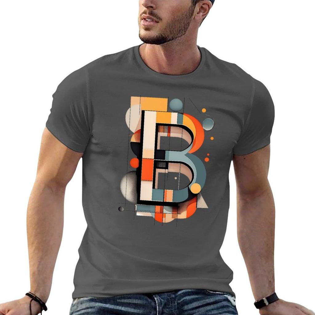 Alphabet Letter B Tshirt Simple Line Art Print Tee