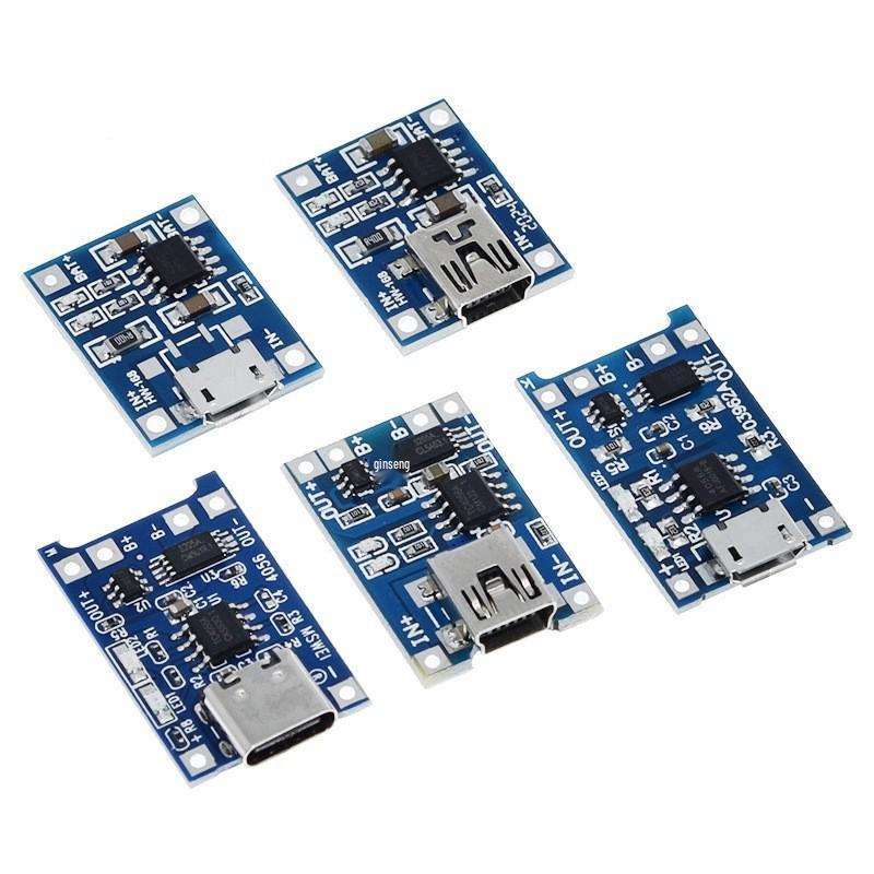 TP4056 18650 Lithium Battery Charger Board | 3.7V/3.6V/4.2V with 1A Overcharge & Over-discharge Protection