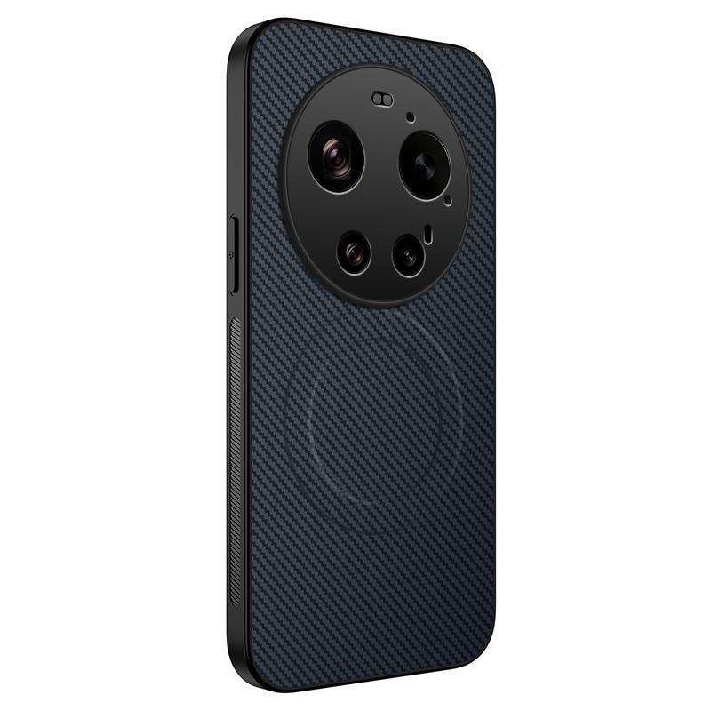 Pro Xiaomi 17 Ultra 5G Magnetický kryt WANLONFENG řada TQ Textura uhlíkových vláken PC TPU Kryt telefonu