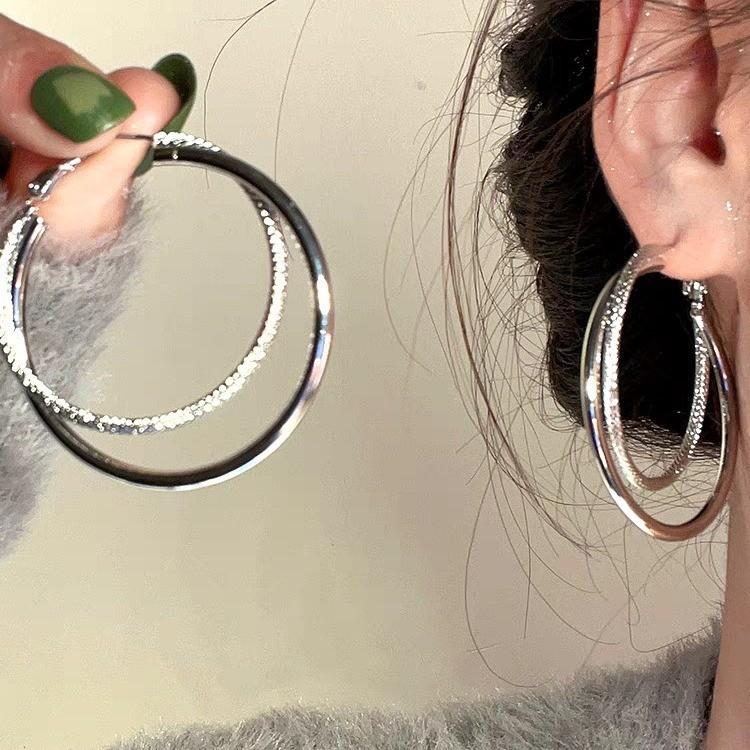 Sweet And Cool Spice Girls Plain Ring Earrings, Earrings, Simple Round Face Earrings, Personalized Circle Earrings.
