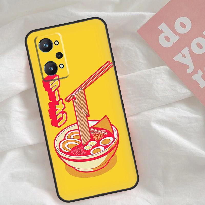 Ramen Cat Japanese Art Case For Realme C65 C67 C71 C63 C61 C55 C51 C53 C35 C75 11 12 13 14 15 Pro Plus GT6 GT7 Pro