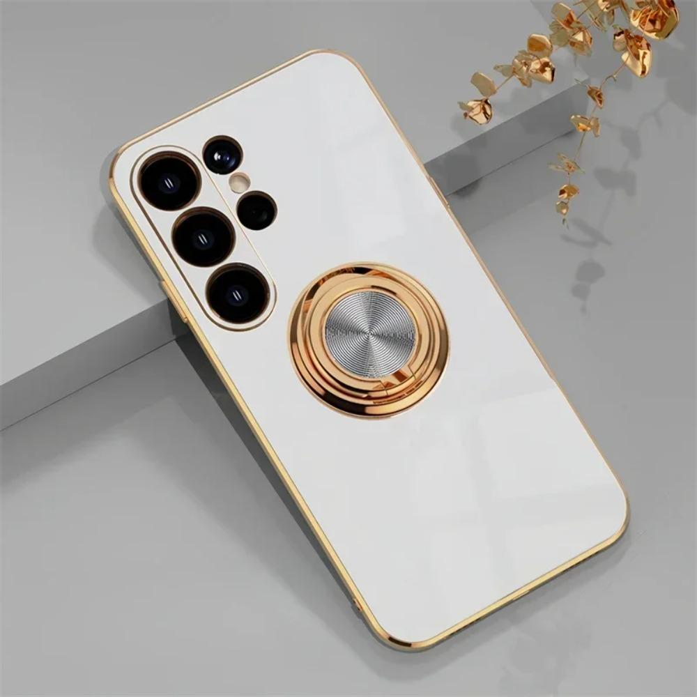 360°Rotating Magnetic Finger Ring Bracket Case For Samsung Galaxy S26 S25 Edge S24 S23 FE Plus Ultra Anti-fall Protection Cover