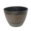 Breathable Round Flower Pot No Deformation Flower Bucket Ornament Simulation Wood Barrels  Yard