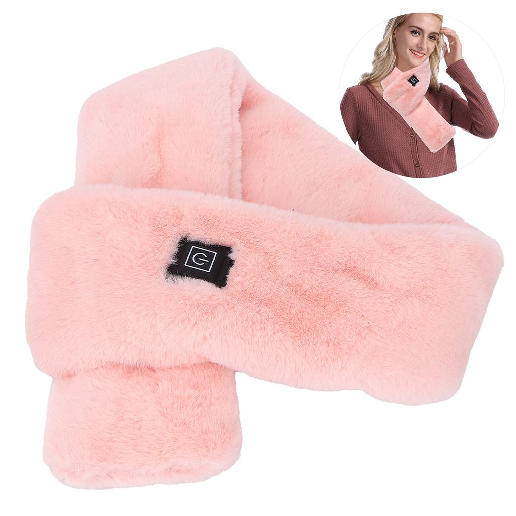 USB Heated Scarf   Neck Heating Scarf Detachable Plush Warming Neck Wrap Scarf