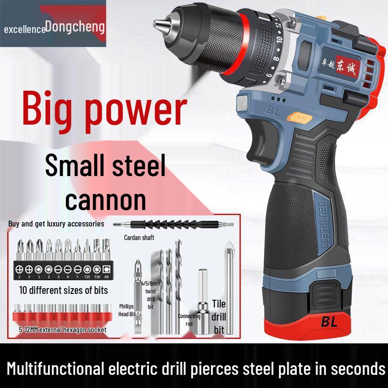 Rechargeable Brushless Lithium Battery High Power Impact Drill and Screwdriver