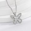 Light Luxury Niche Design Butterfly Zircon Pendant Necklace 925 Sterling Silver Sweet Ladies Clavicle Chain