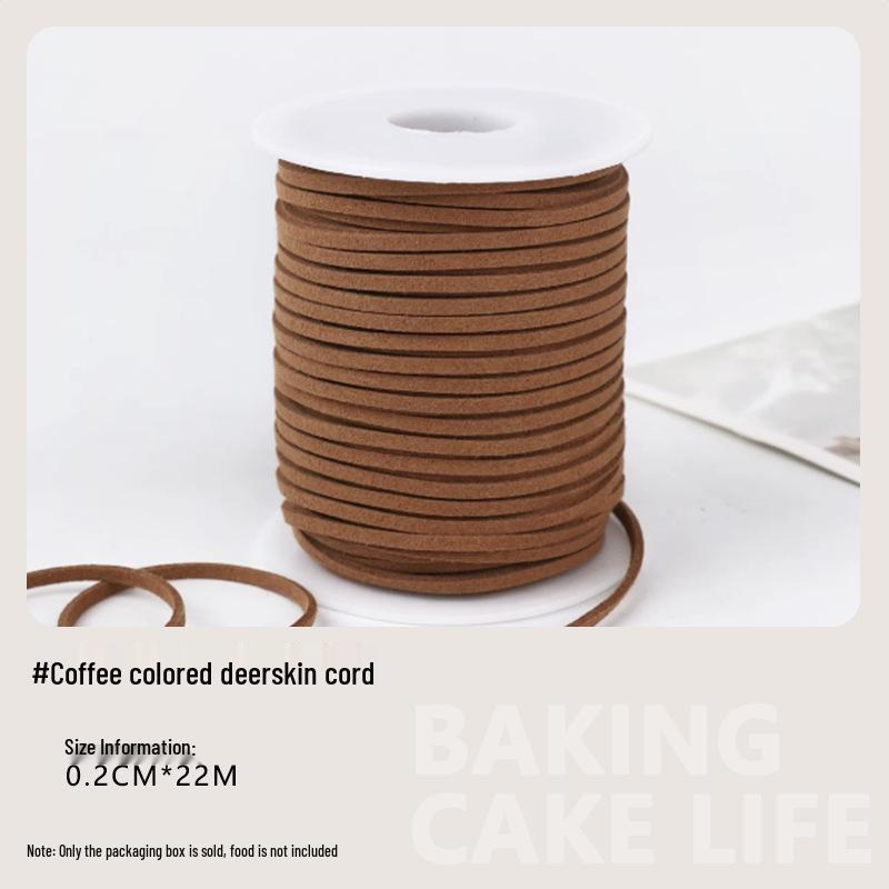 Korean Suede Leather Ribbon with Rope for Flower Packaging, Gift Wrapping, Cake Decoration, and Velvet Tie.