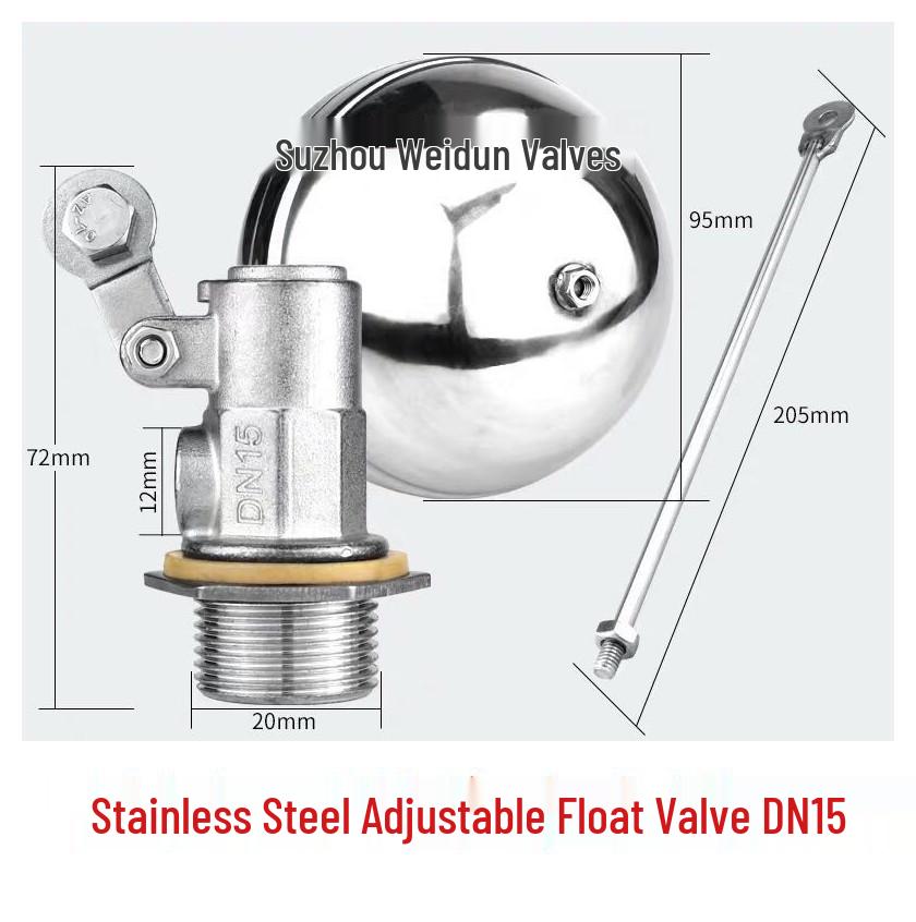 304 Stainless Steel Float Valve Water Level Controller for Tank/Tower, DN50 4-Point Inlet.