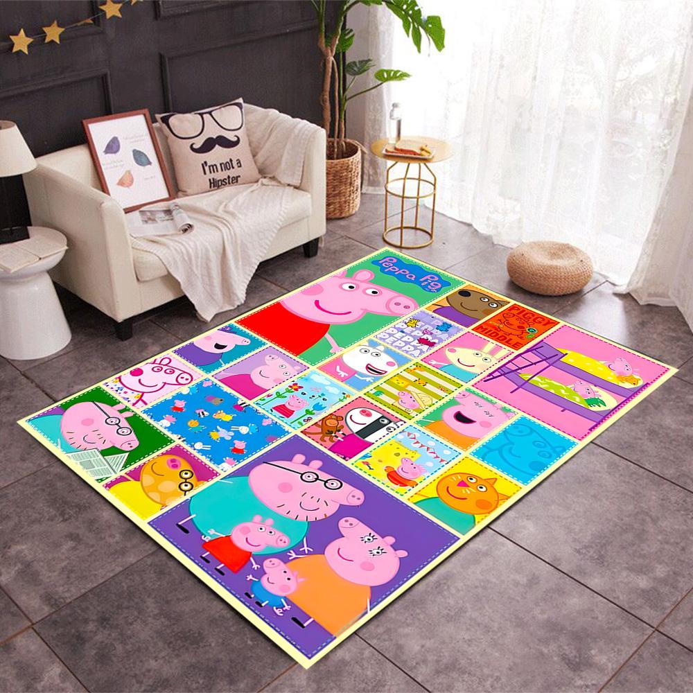 Peppa Pig's Colorful World Floor Rug Office Rug Perfect for Bedrooms Dining Room Outdoor Playrooms Antislip Carpet Office home decor