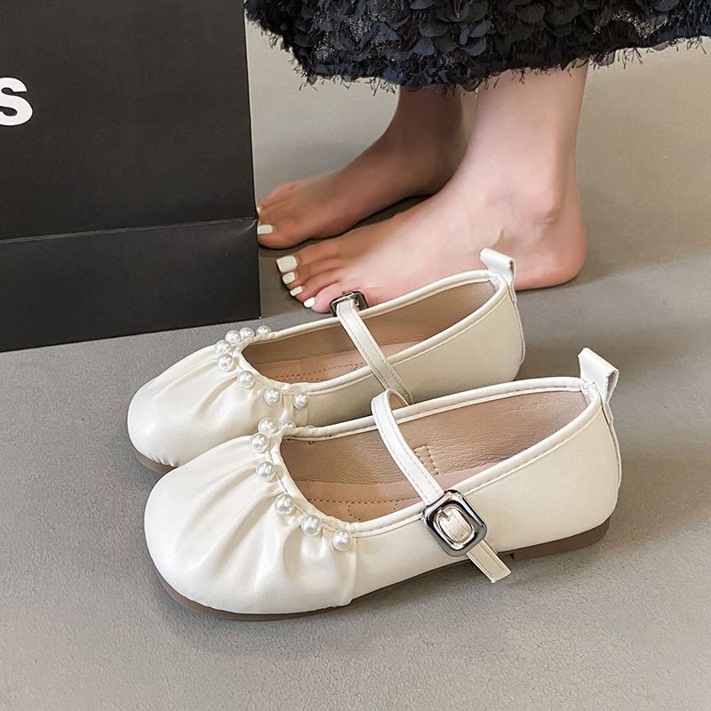 Retro Xiaoxiangfeng Silver Mary Jane Women's Shoes 2025 Spring and Summer New Light Mouth Soft Sole Single Shoes with Skirts Evening Shoes