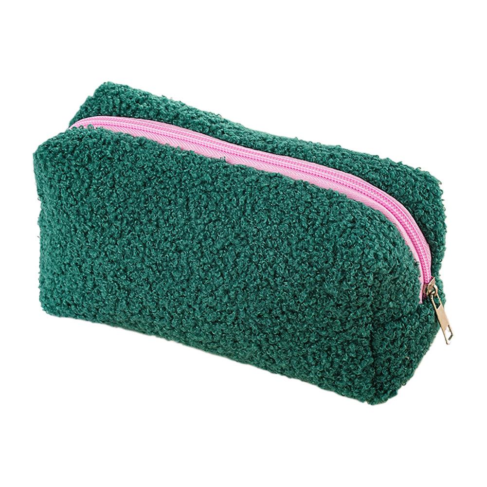 Fashionable Plush Cosmetic Pouch Portable Women's Cosmetic Organizer Clutch Storage Bag Lightweight Travel Makeup Bag