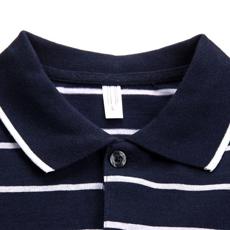 Streetwear Fashion Men Long Sleeve Polo Shirts Spring Autumn New Loose Male Clothes Striped Basic Business Casual Pullover Tops