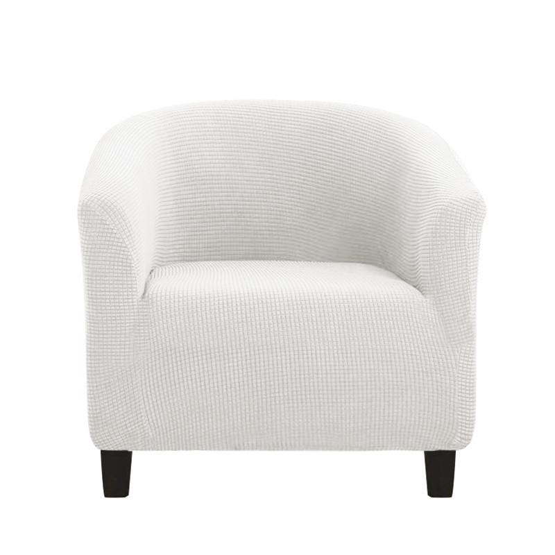 

Эластичный чехол на диван для одного человека, из полиэстера, однотонный белый