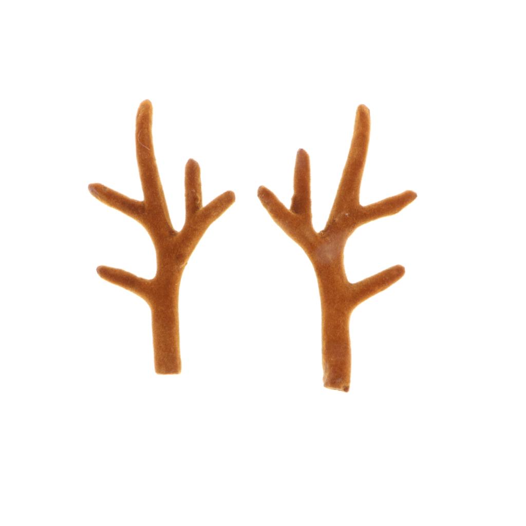 A Pair of 7cm Deer Antlers Model Toy, Plastic Wall Ornament, Home Decor Present
