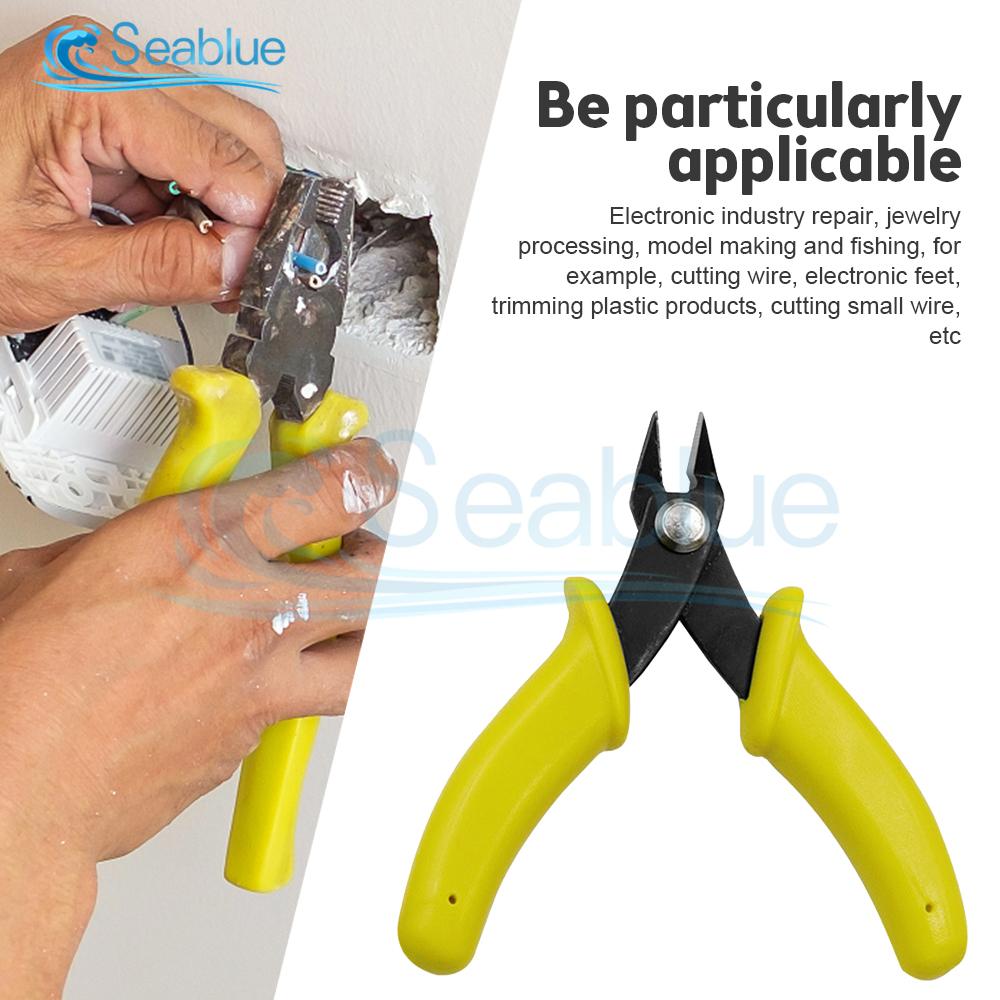 Mini Diagonal Pliers Electronic Pliers 3.5'' Wire Cutter Cutting Wires Insulating Rubber Handle Model Pliers with Lock Nipper