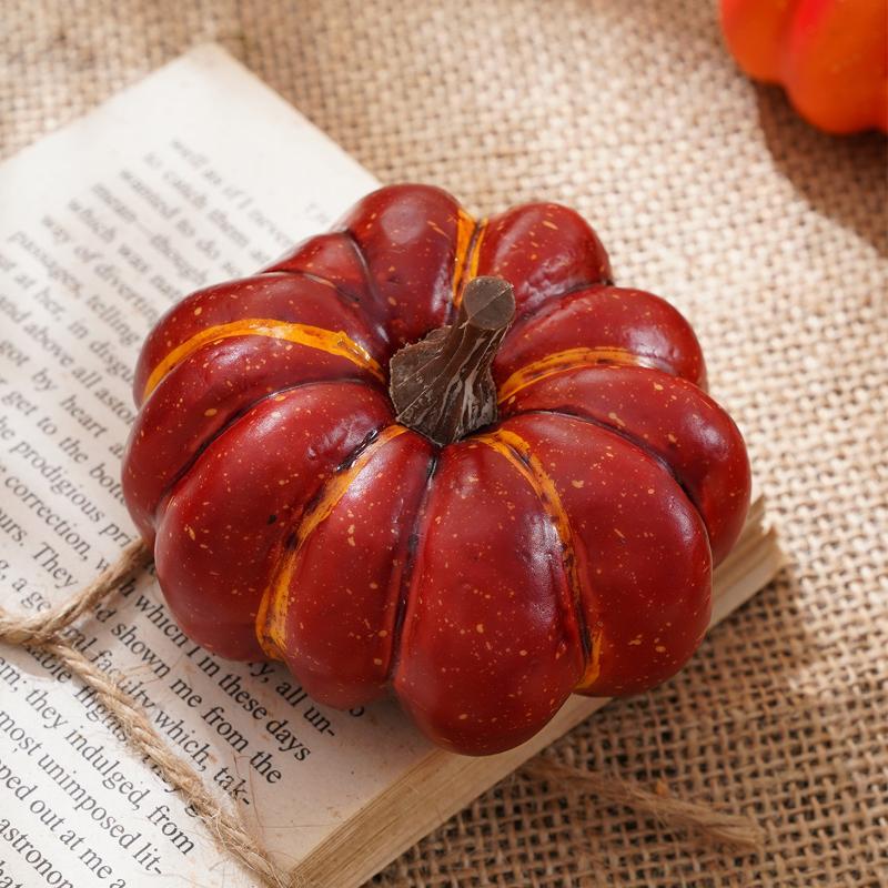 Realistic Halloween Pumpkin Ornaments Durable Festive Decorations Cute Photo Props for Yard Patio Party Display