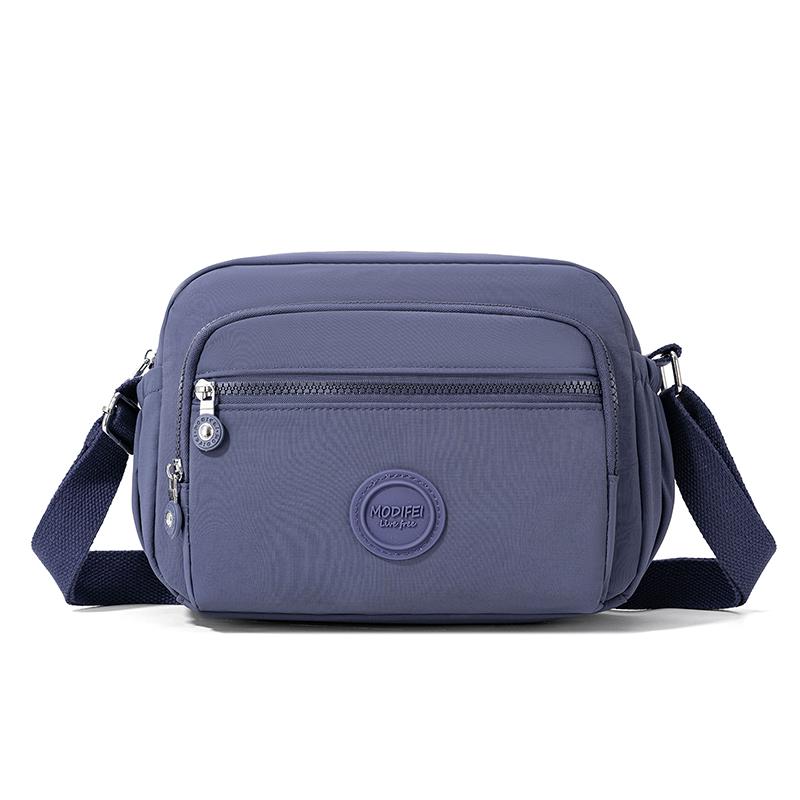 Crossbody Bag Multi-Layer Pocket Shoulder Bag Water-Repellent Nylon Women's Small Square Bag
